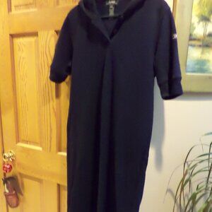Lauren POLO SHIRT DRESS with Hood ~ BATHING SUIT COVER-UP - Navy - Size P/S